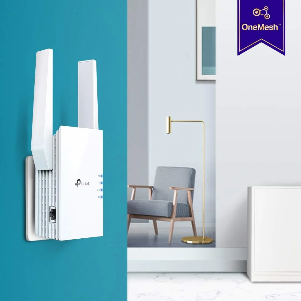 TP-Link RE605X Ripetitore Mesh WiFi 6 AX1800Mbps, 2 Antenne Esterne, Amplificatore WiFi Extender, 1 Porta Gigabit Ultraveloce, Amplificatore Segnale, Easymesh, Beamforming