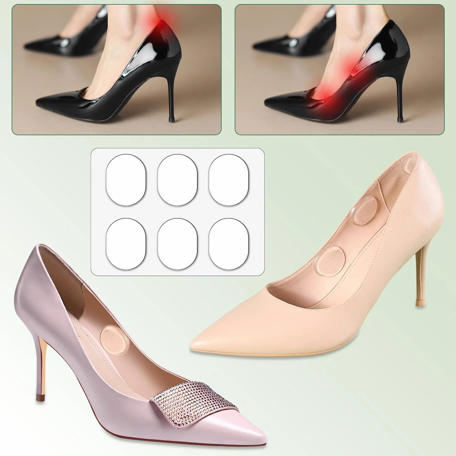 Silicone Antiscivolo per Scarpe – Adesivi per Tacchi Alti, Slingbacks, Sandali e Sneaker