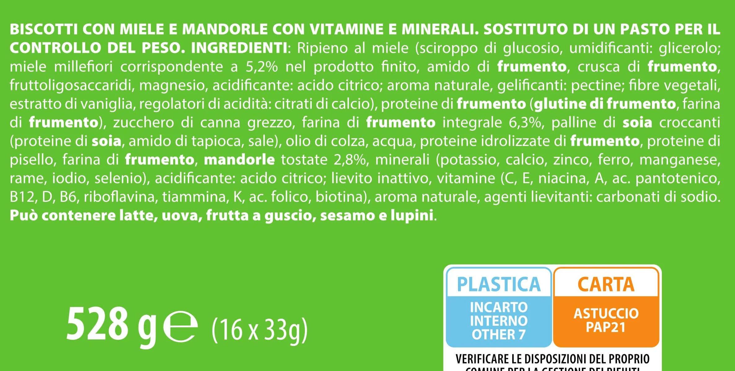 Pesoforma Biscotto Integrale Miele E Mandorle 595 g