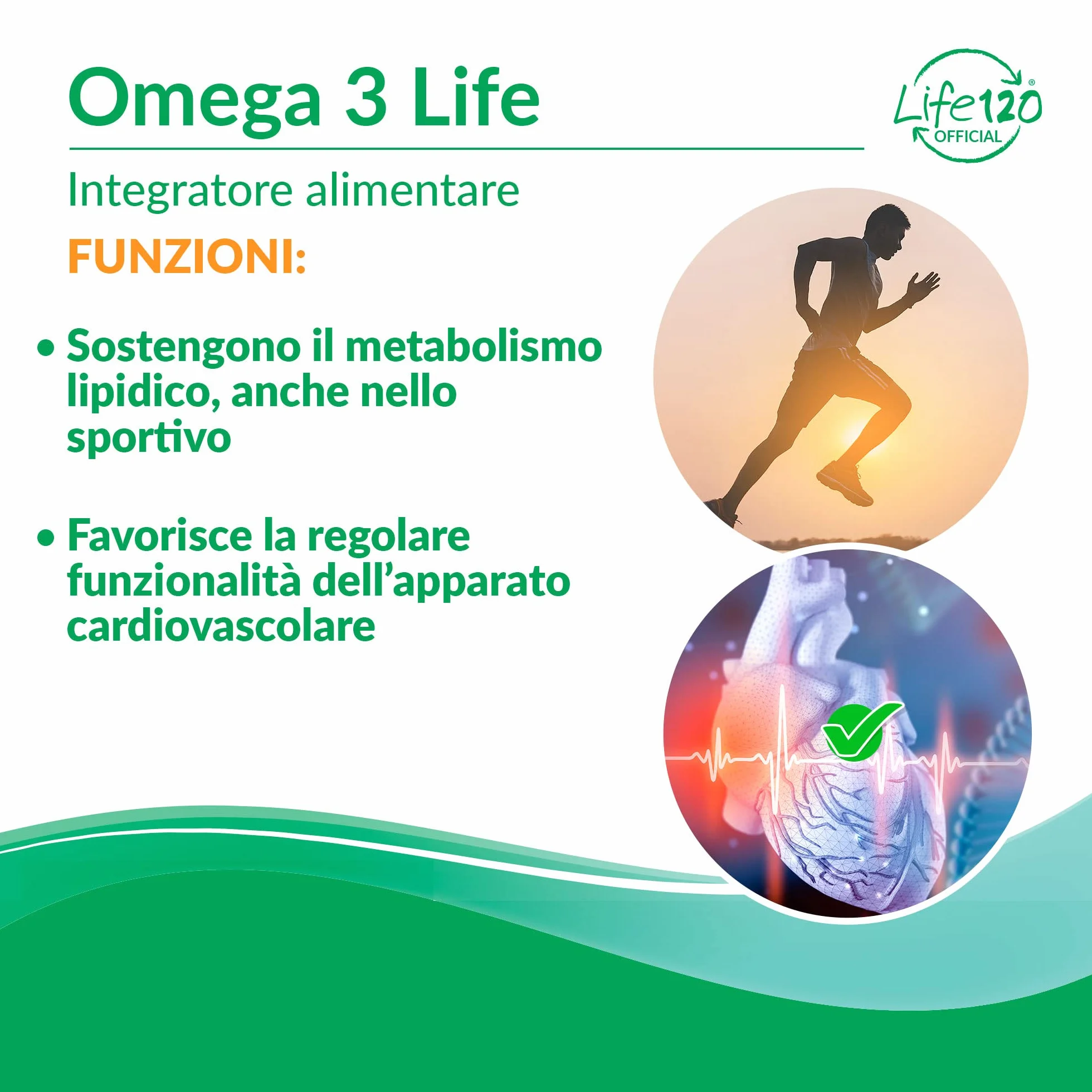 Omega 3 Life 120 perle integratore alimentare olio di pesce EPA DHA