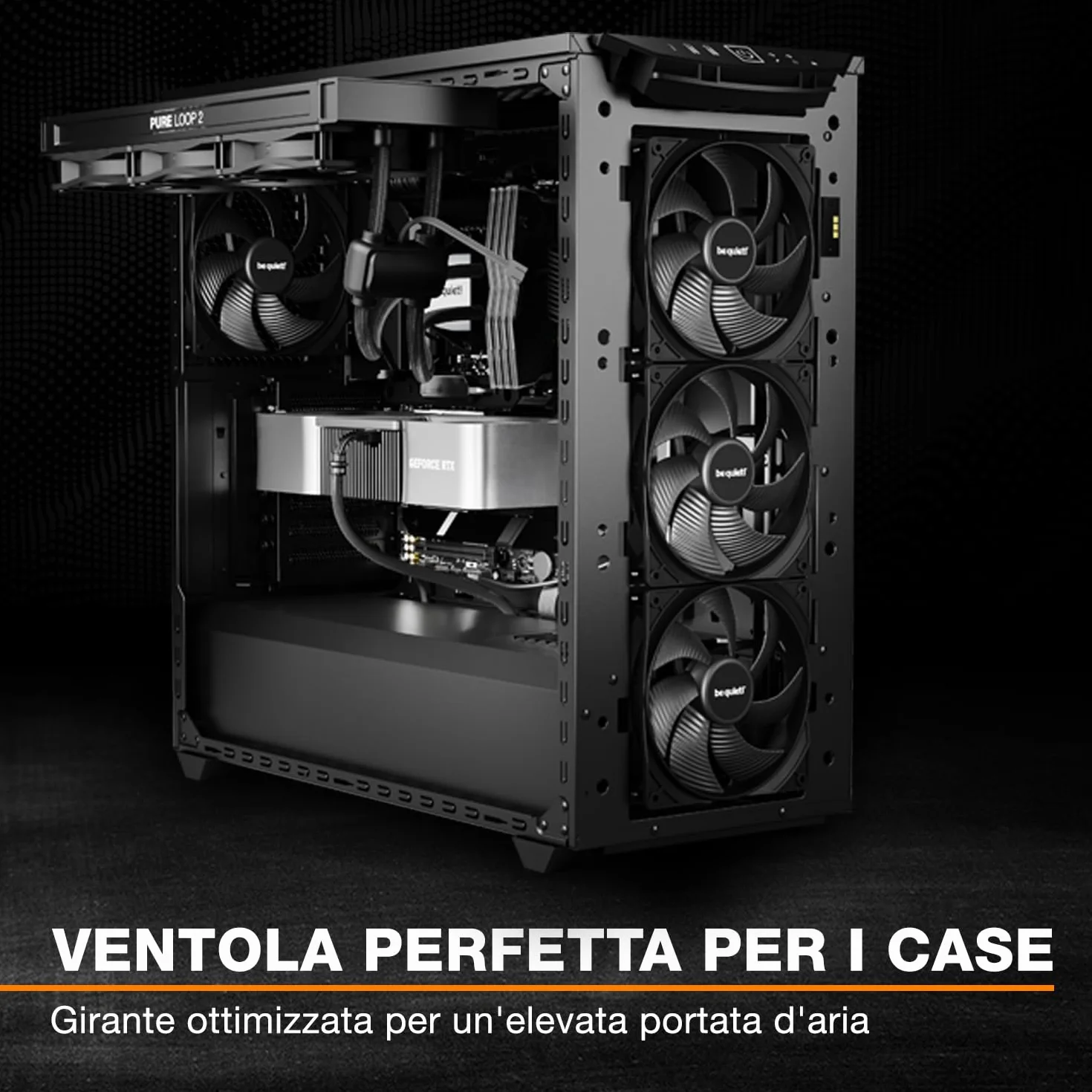 be quiet! Pure Wings 3 ventola PWM da 140 mm, 3 ventole incluse, alta velocità massima, bassa velocità minima, telaio della ventola ottimizzato, alta pressione dell'aria, funzionamento molto