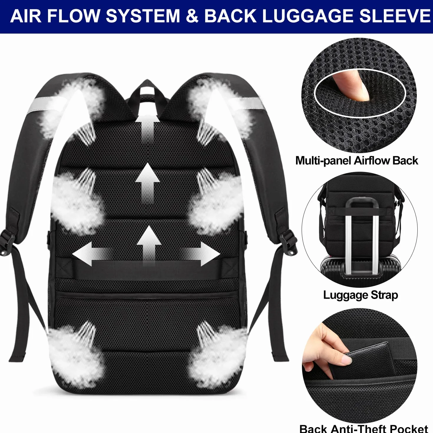 WENIG Zaino Uomo per PC Portatile 17.3 Pollici, Lavoro Uomo Impermeabile Antifurto, per Laptop, Computer Notebook Borse con Caricatore USB per Viaggio Ufficio Scuola-Nero