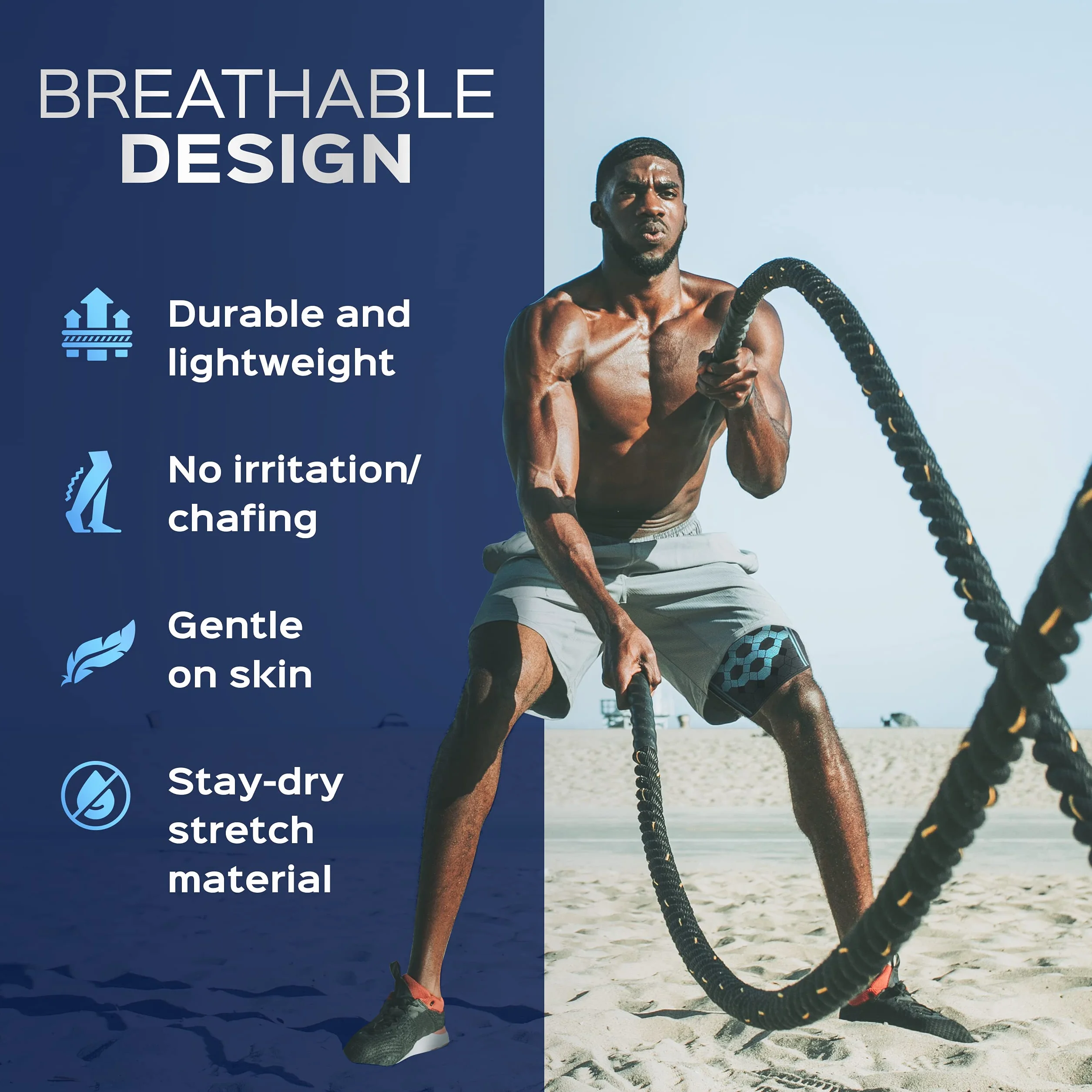 Bonmedico Fascia Contenitiva Quadricipite – Benda Elastica per Cosciera Sportiva – Supporto Gambe Allenamento Corsa Palestra