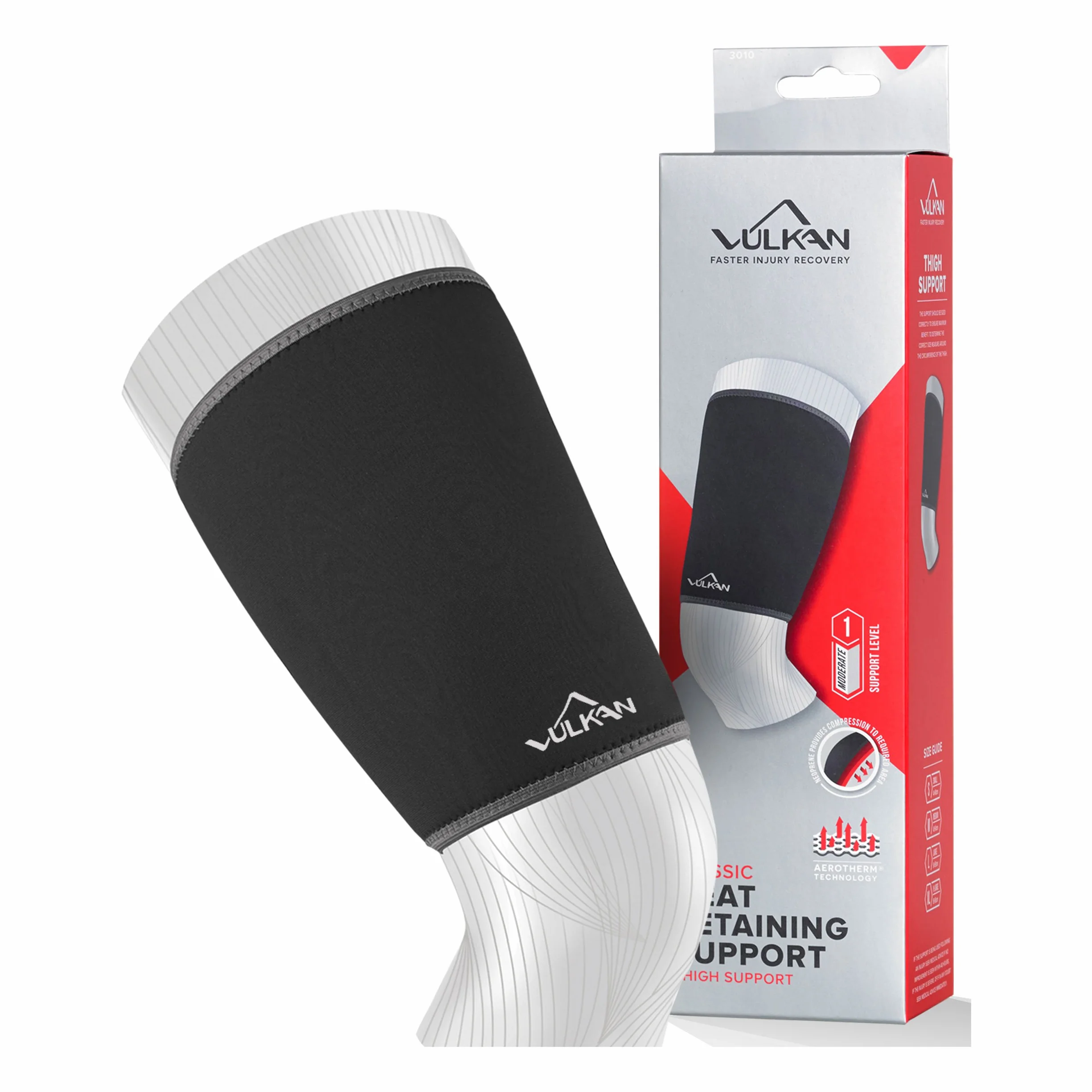 VULKAN Supporto classico per coscia medio, tutore in neoprene per stabilità muscolare e lesioni tendine del ginocchio