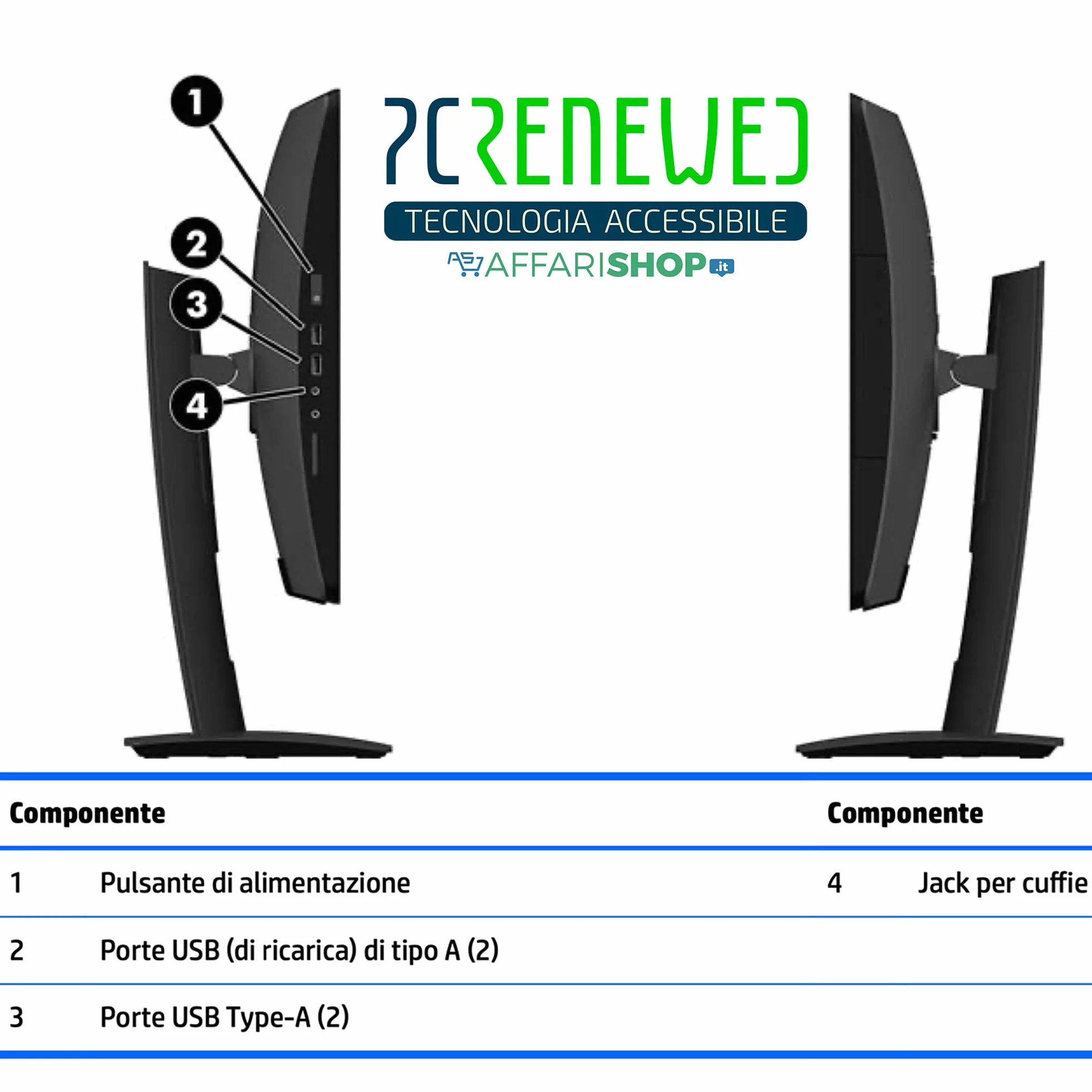 PcRenewed All-in-One Touch Screen Intel I5 6500 8GB SSD 240 Windows 11 Desktop 20" Wi-Fi - PC Fisso completo (Ricondizionato) (Solo PC)