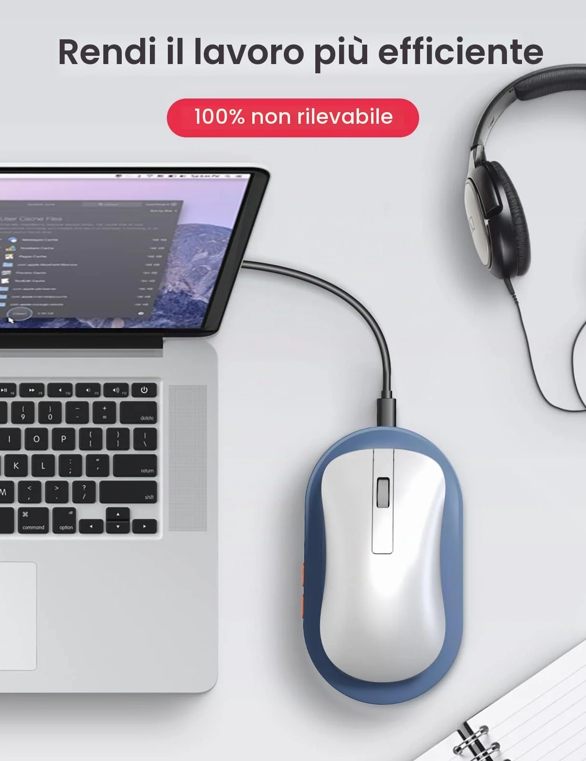VAYDEER Ultra Slim Mouse Mover con Timer di intervallo regolabile, Mouse Jiggler indetectabile e silenzioso che simula il movimento del mouse, Mouse Shaker senza driver, mantenendo attivo il PC