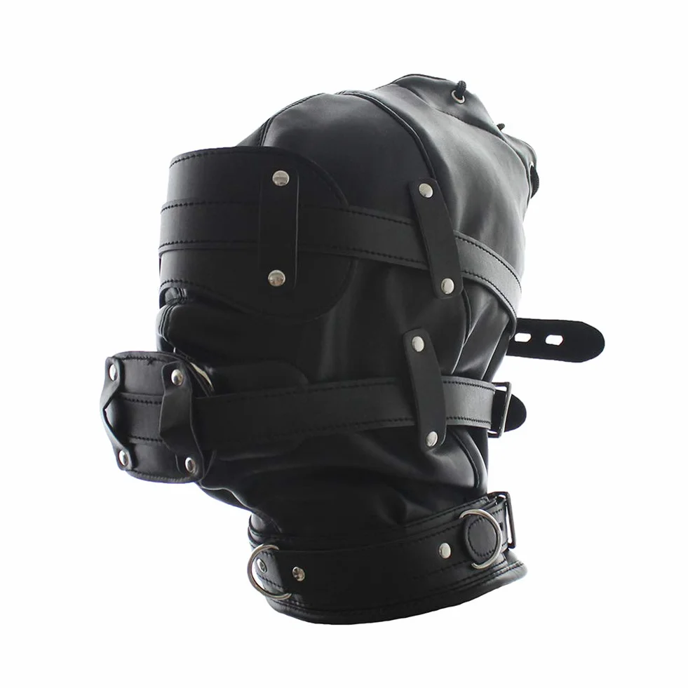 Roluck Maschera Bondage con Dildo Bocca Gag 3 Blocco Regolabile Maschera Testa SM per Coppia Fetish Sex Toy