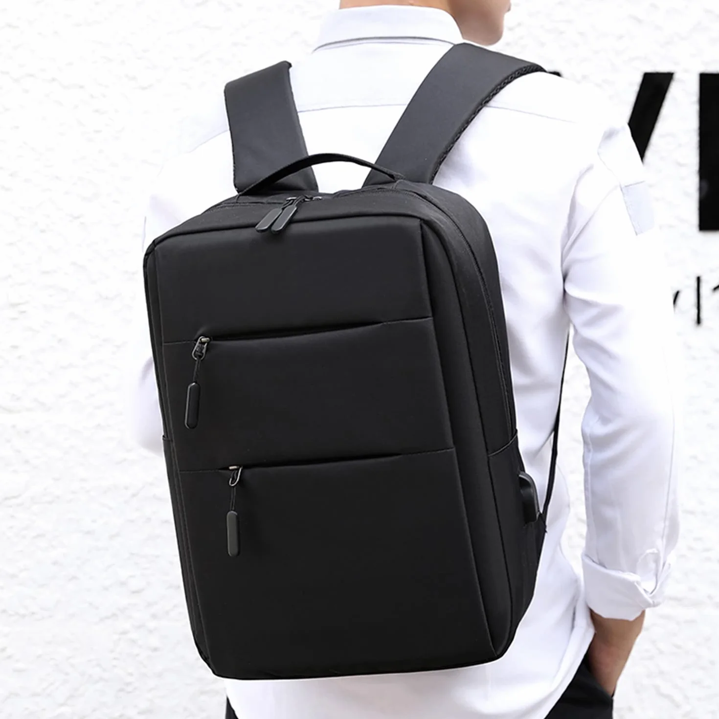 Mixroom - Zaino Porta PC Uomo Laptop Borsa per PC Portatile porta Computer Custodia Notebook 15" Due Tasche Frontali Con Attacco USB Z1