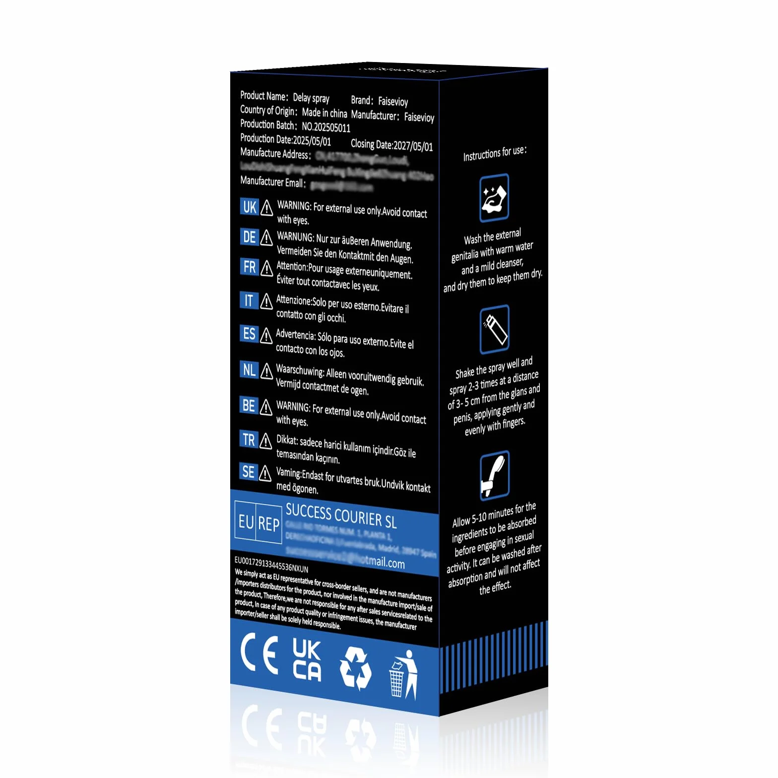 Spray ritardante per uomo 5ml - Eiaculazione precoce control