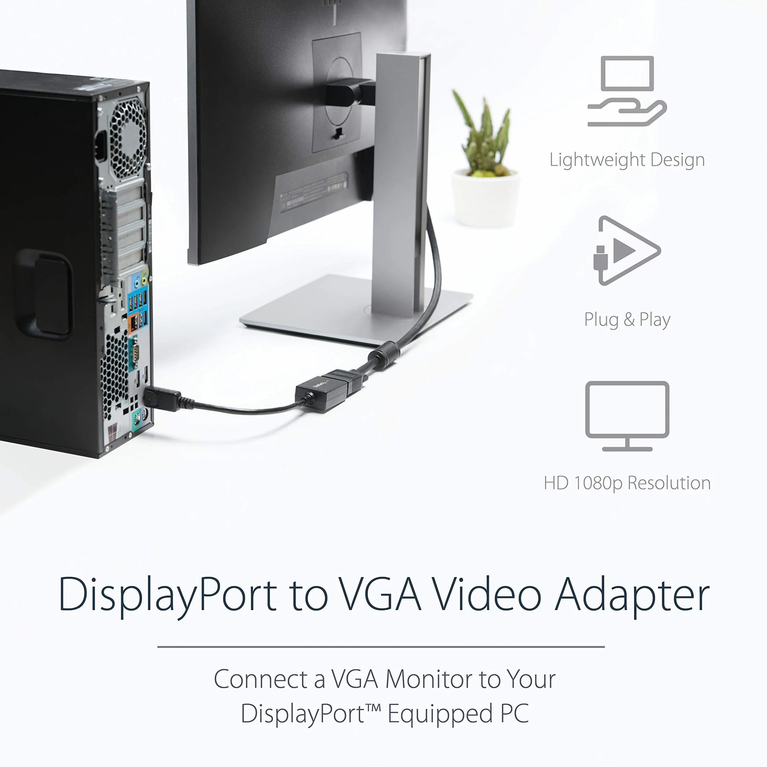StarTech DisplayPort to VGA Video Adapter Converter M/M Black