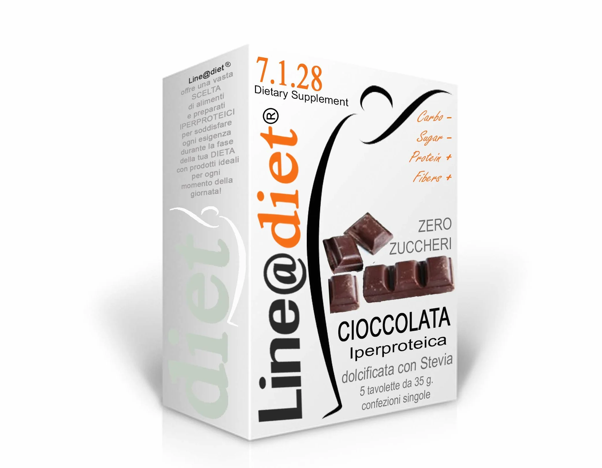 Tavolette di Cioccolata Proteica Zero Zuccheri Line@Diet 35g con Stevia
