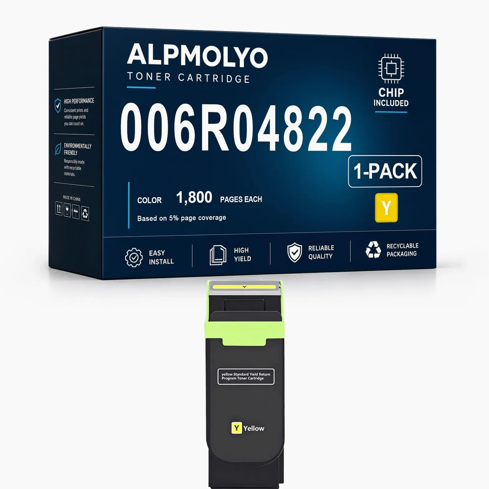 C320 sostituzione della cartuccia di toner ad alta resa per 006R04823/20/21/22, compatibile con Xerox C320 C325, con chip ,Yellow 1 Pack