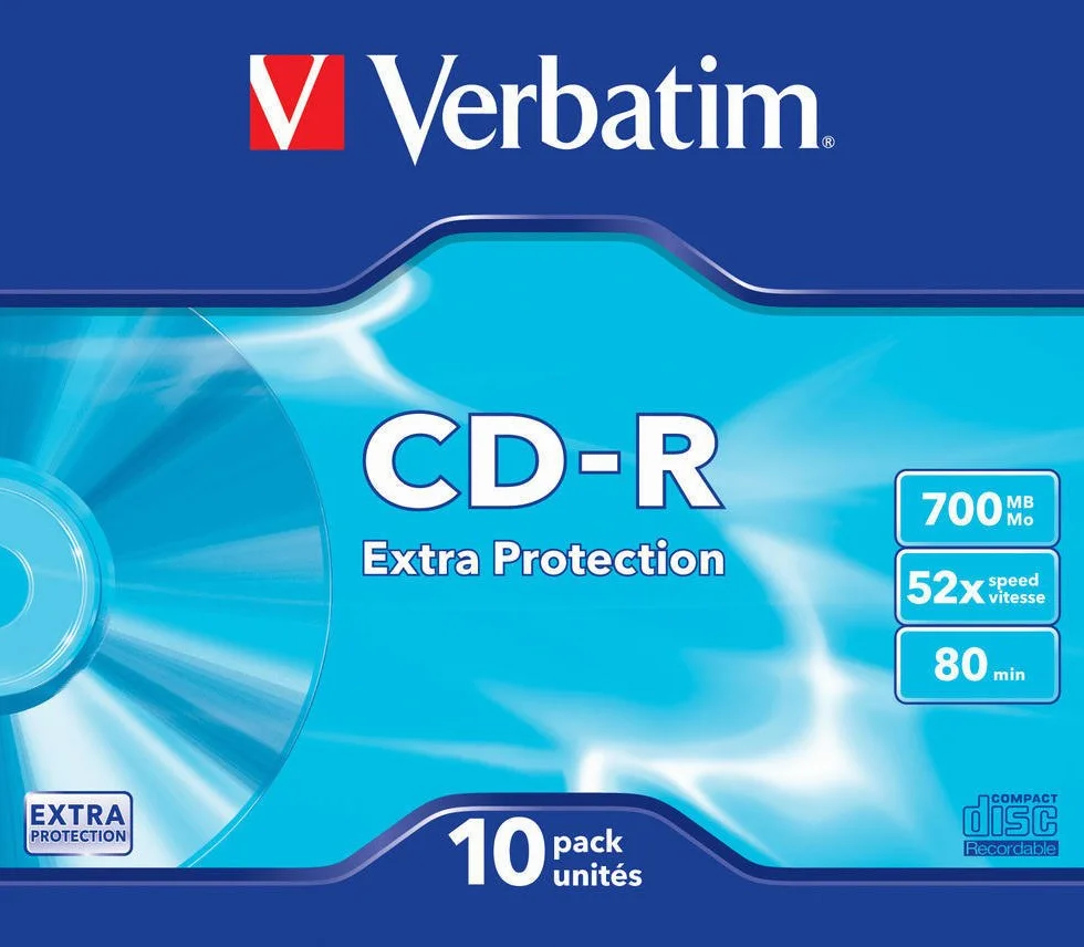 Verbatim VB-CRD19SC - blank CDs (CD-R, 700 MB, 10 pc(s), 52x, 80 min, Slimcase)