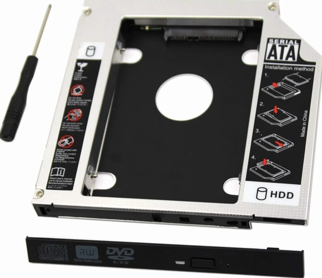 Padarsey - Vassoio adattatore universale per hard disk da 9,5 mm SATA a SATA, compatibile con Dell, HP, Lenovo ThinkPad ACER Gateway, ASUS Sony, Samsung, MSI Laptop