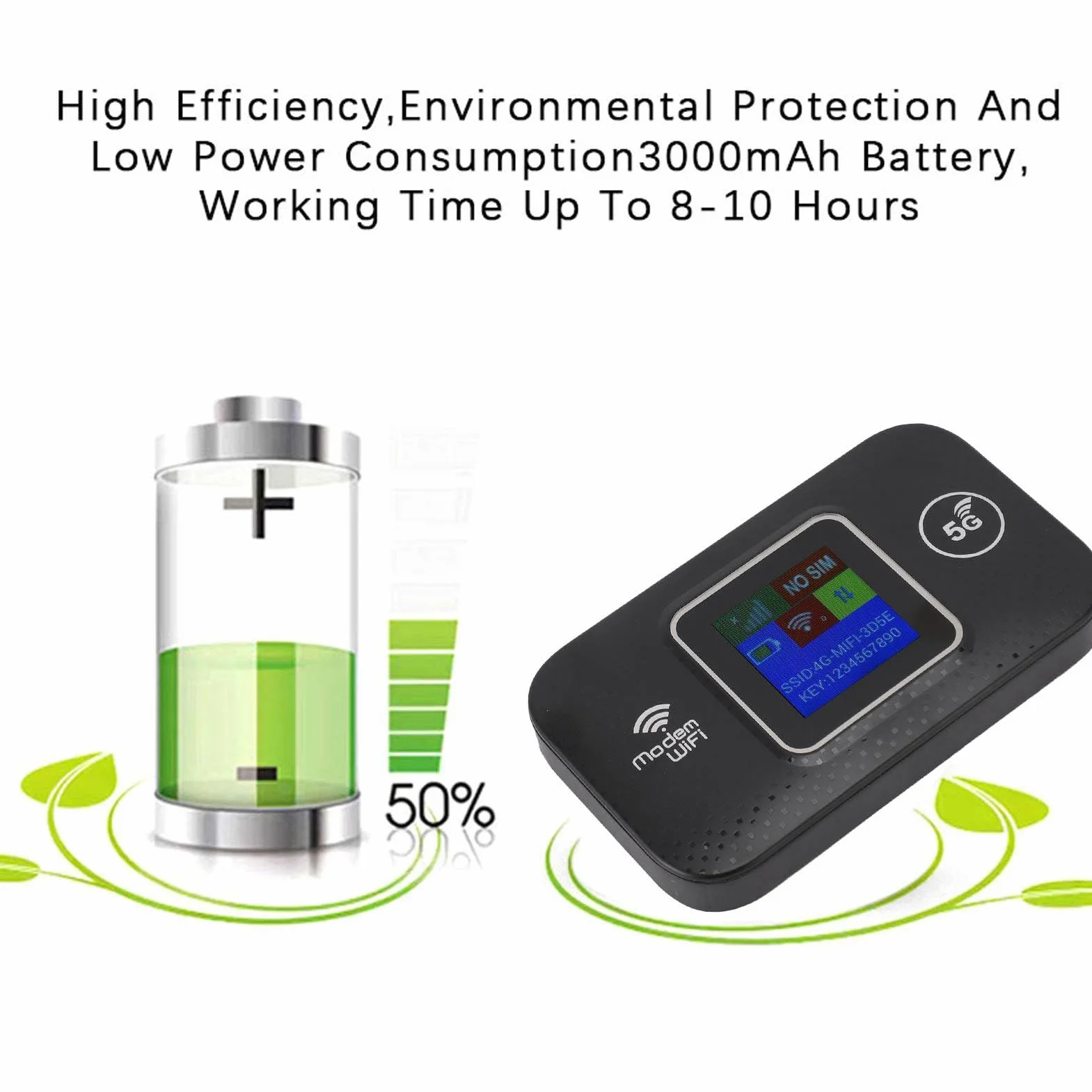 WiFi Portatile 4G LTE, Router Wireless Alimentato Tramite USB, Accesso Ad Alta velocità da 300 Mbps, Condivisione Fino a 10 Dispositivi 4G Mobile Europa