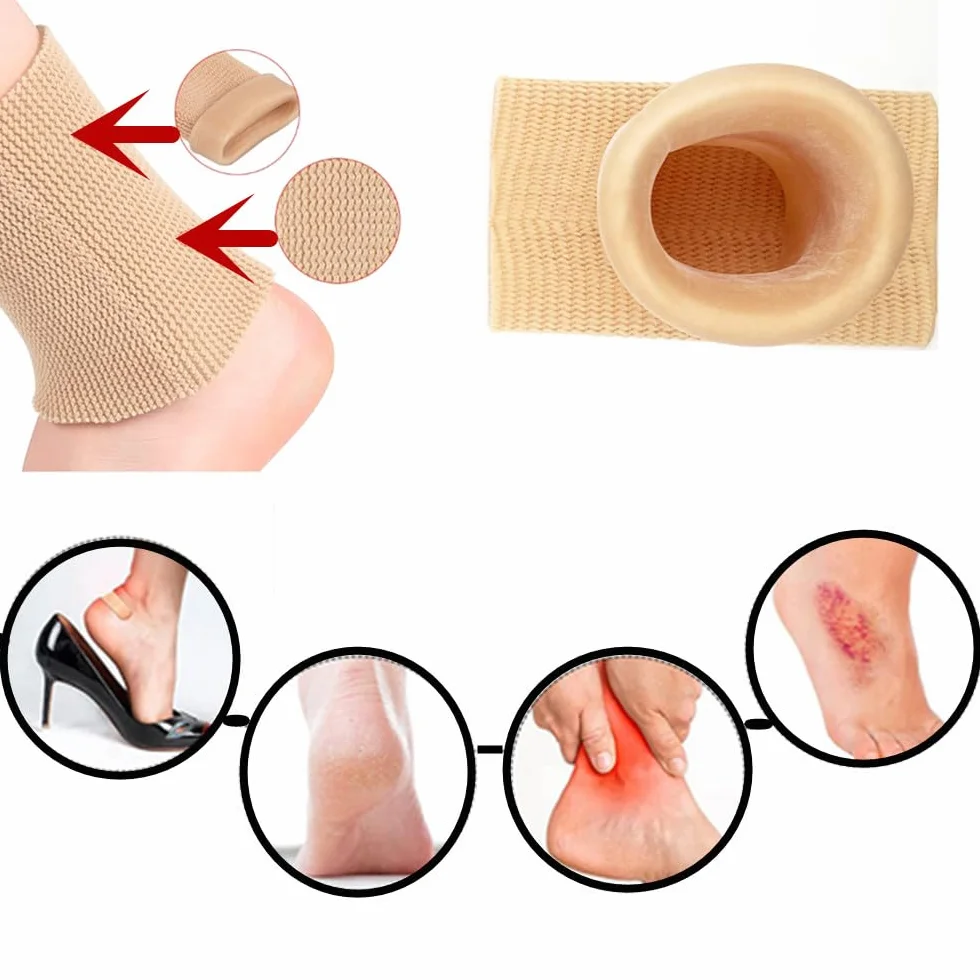 Protezione per caviglia maniche in gel calze a compressione 1 paio pattinaggio artistico