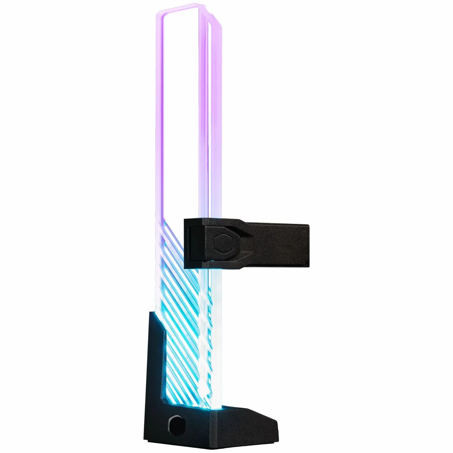 Cooler Master MasterAccessory Supporto GPU ARGB - Previene il Cedimento della Scheda Grafica, Vetro Temperato con Illuminazione Laterale ARGB, Design Versatile, Base Magnetica, Installazione Facile