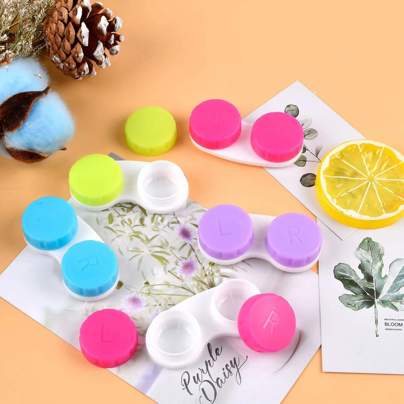 Jinlaili Custodia per Lenti a Contatto 20 Pezzi, Contenitori da Viaggio Porta Lenti, Scatola Kit Colorato