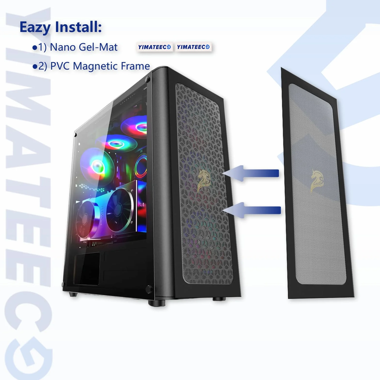 Filtro Antipolvere PC 360mm Magnetico Filtro per ventola computer Griglia a Rete Ventola di Raffreddamento PVC per Computer Case(PVC Gentiluomo, 120 * 360 mm, 2 Pezzi, Nero)