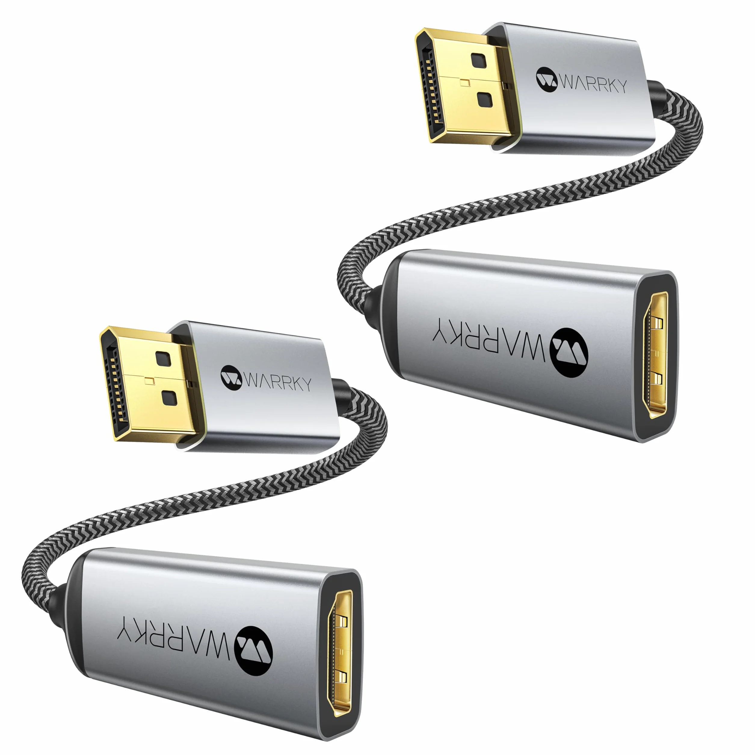WARRKY-DH02-DisplayPort TO H Adapter 2Pack - 4K@30HZ