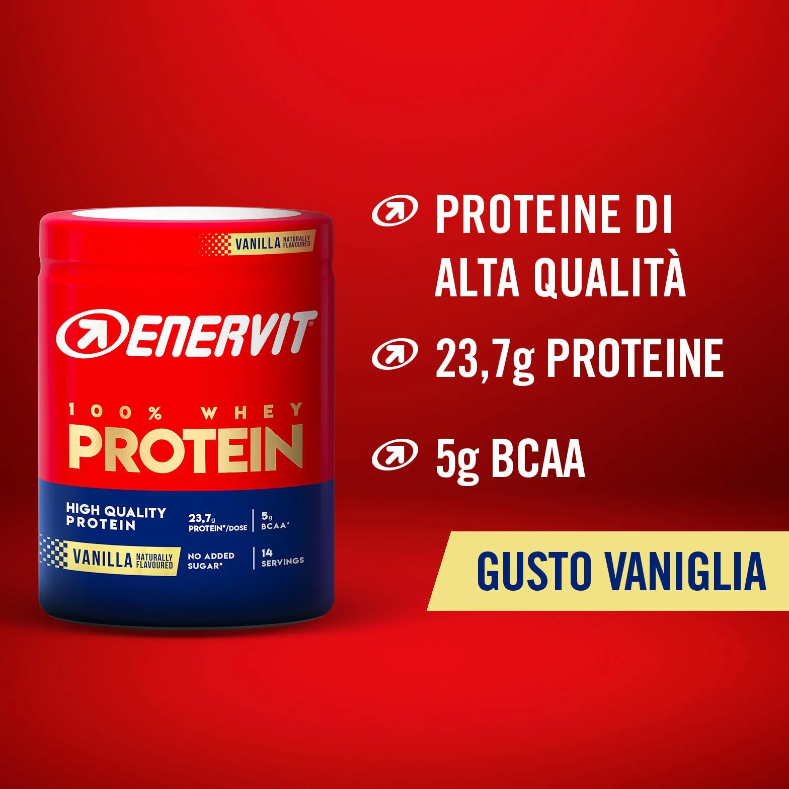 Enervit 100% Whey Protein Gusto Vaniglia 420g Senza Zuccheri Aggiunti Senza Glutine