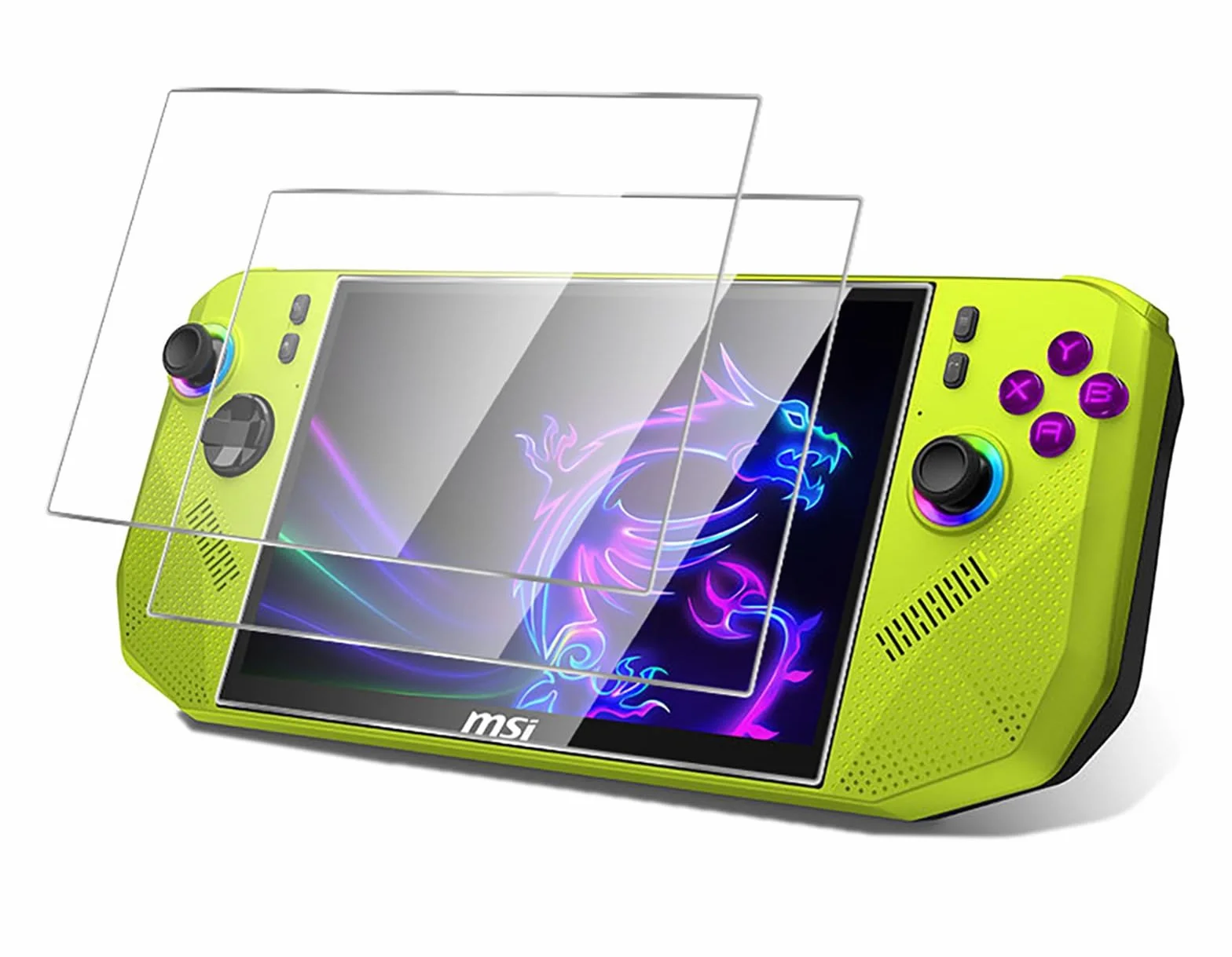 GIOPUEY [2 Pezzi Vetro Temperato Compatibile con MSI Claw A8, Vetro ad Alta Trasmittanza, Resistente ai Graffi, Cover Compatibile, Pellicola Prottetiva per MSI Claw A8