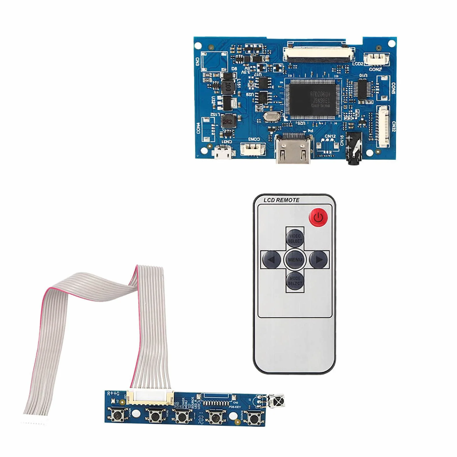 Fafeicy Scheda Controller HDMI per Schermo LCD 7 Pollici Kit Universale con Telecomando 1024x600 50 Pin 5V DC Materiale Cartone Sintetico