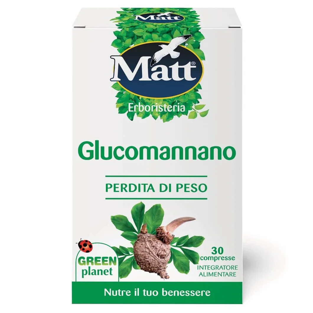 Glucomannano Integratore Alimentare 30 Compresse Dieta Ipocalorica Senso di Sazietà Senza Glutine