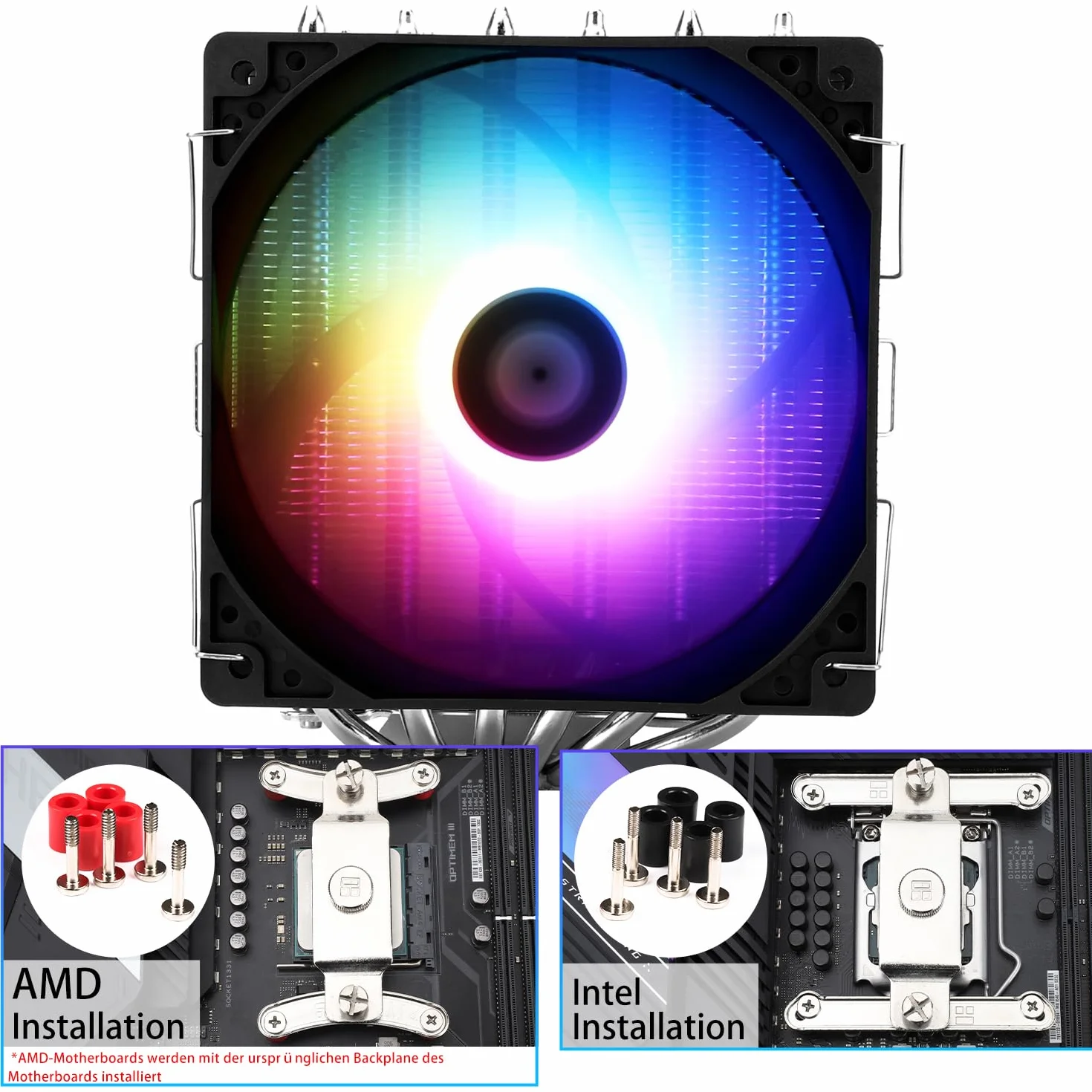 TR-Thermalright Peerless Assassin 120 SE ARGB Dissipatore ad aria per CPU, Doppia torre e ventola con 6 Heat pipe, Ventola PWM da 120mm TL-C12C-S a 1550RPM, per AM5/AM4, Intel LGA1851/1700/115X/1200