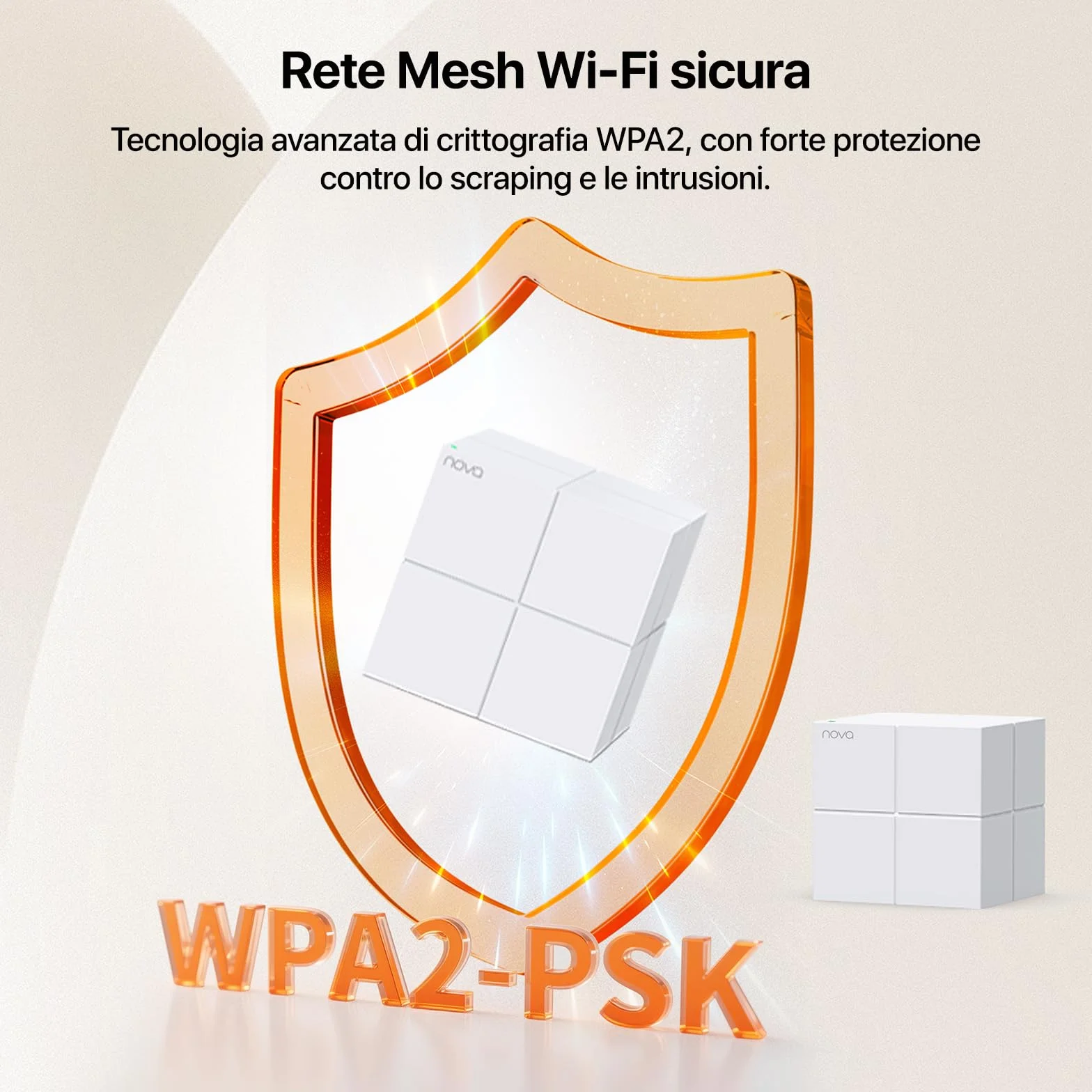 Tenda Nova MW6 WiFi Mesh, Dual Band AC1200, 2 Porte Ethernet Gigabit, Modalità Router e Access Point, Parental Control, 3 Pezzi con Copertura 300m