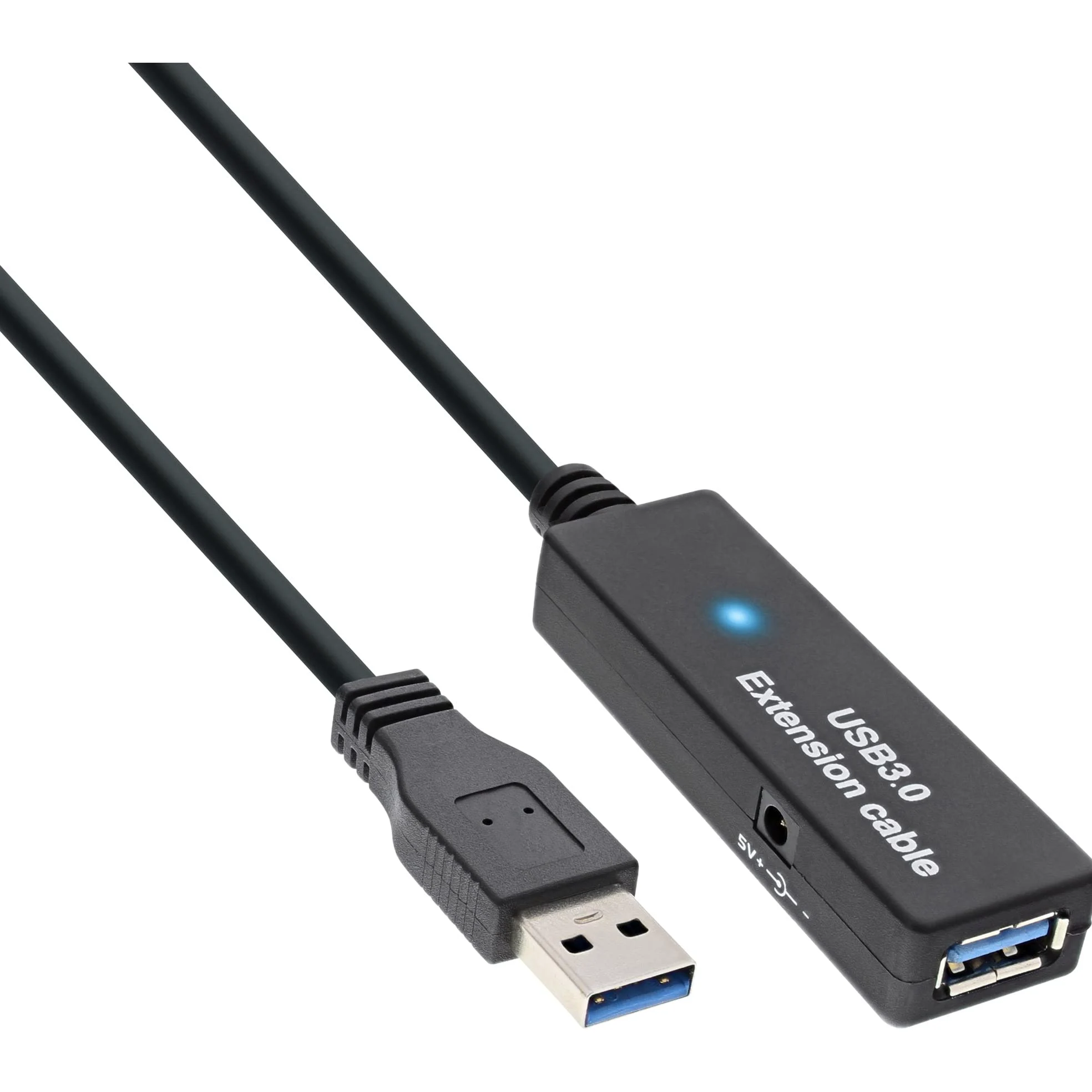 InLine 22338 Cavo USB 3.0, Attivo, Prolunga, Type-A Maschio/Femmina, 10 m, Nero