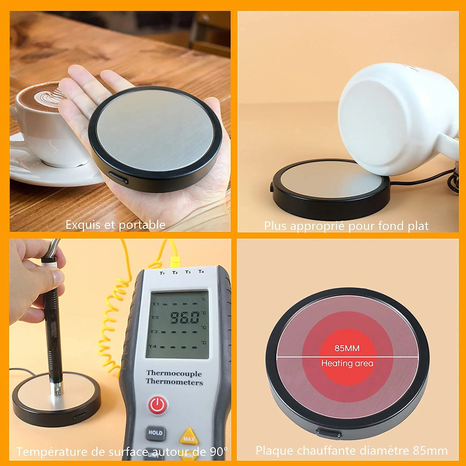 Scaldatazze da caffè, riscaldatore per Tazze da tè USB, sottobicchiere riscaldante Elettrico, Che fornisce Una Temperatura costante per caffè, Latte e Bevande in Ufficio e a casa