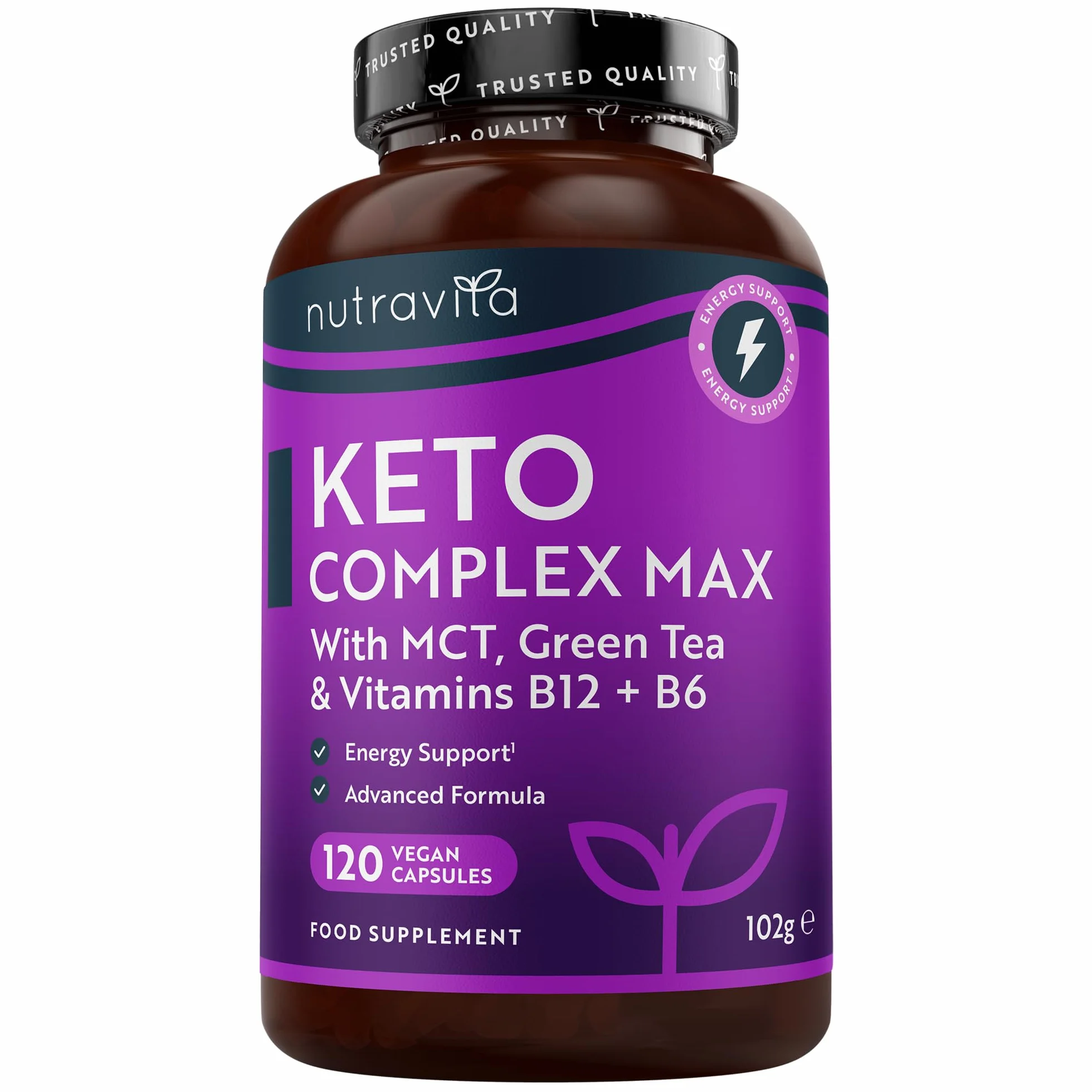 Nutravita Keto Complex 120 Capsule Vegane con Olio MCT, Tè Verde, Vitamine e Minerali