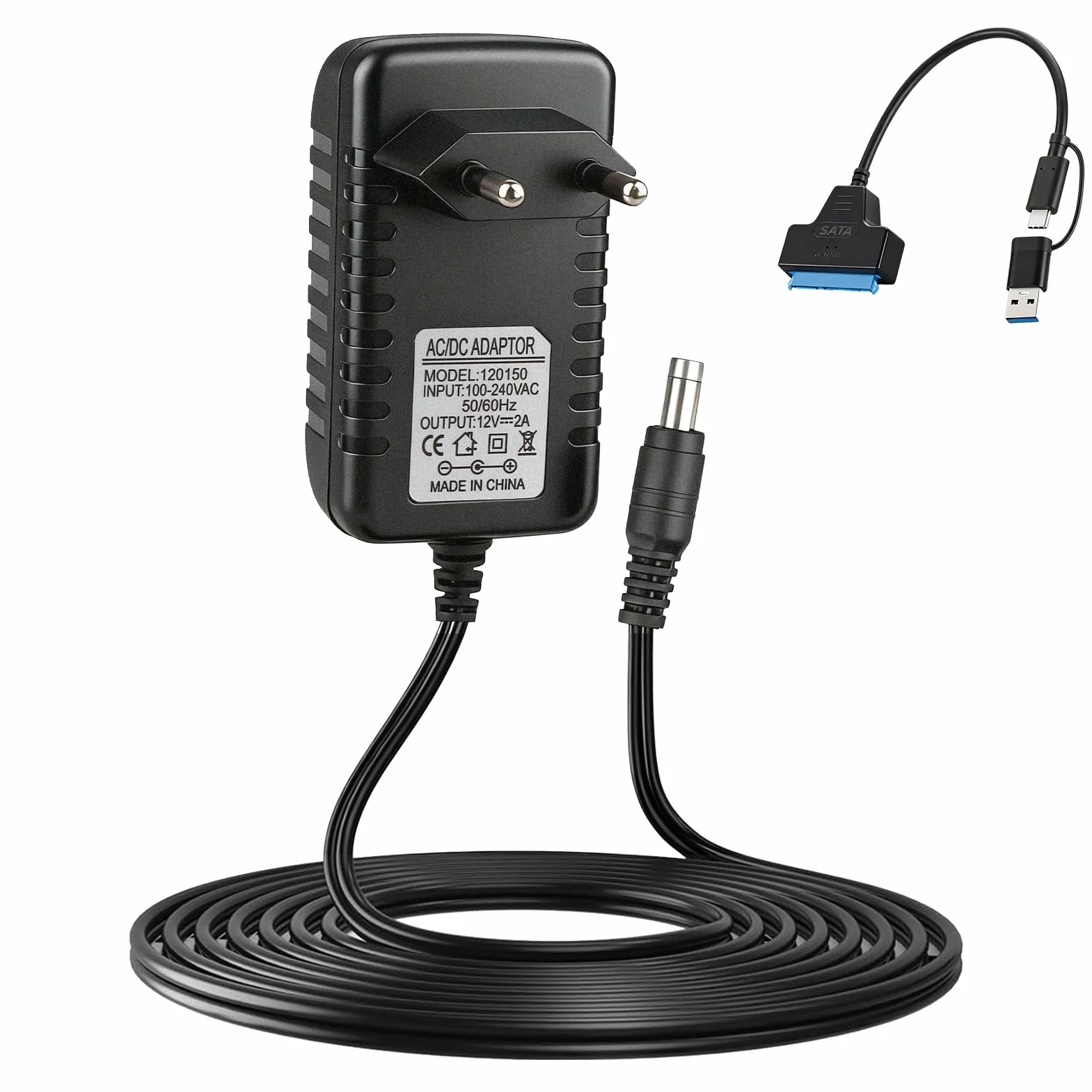 Adattatore SATA USB 3.0 per SSD/HDD 2,5 e 3,5 pollici 12V 2A UASP