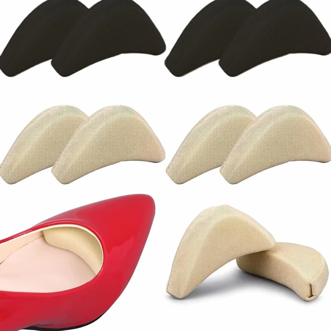 Riempitivi Scarpe Inserti Cuscinetto Punta Scarpe Comfort Spugne Morbide Regolabili Poggiapiedi Tallone Sostegno Nero + Nudo
