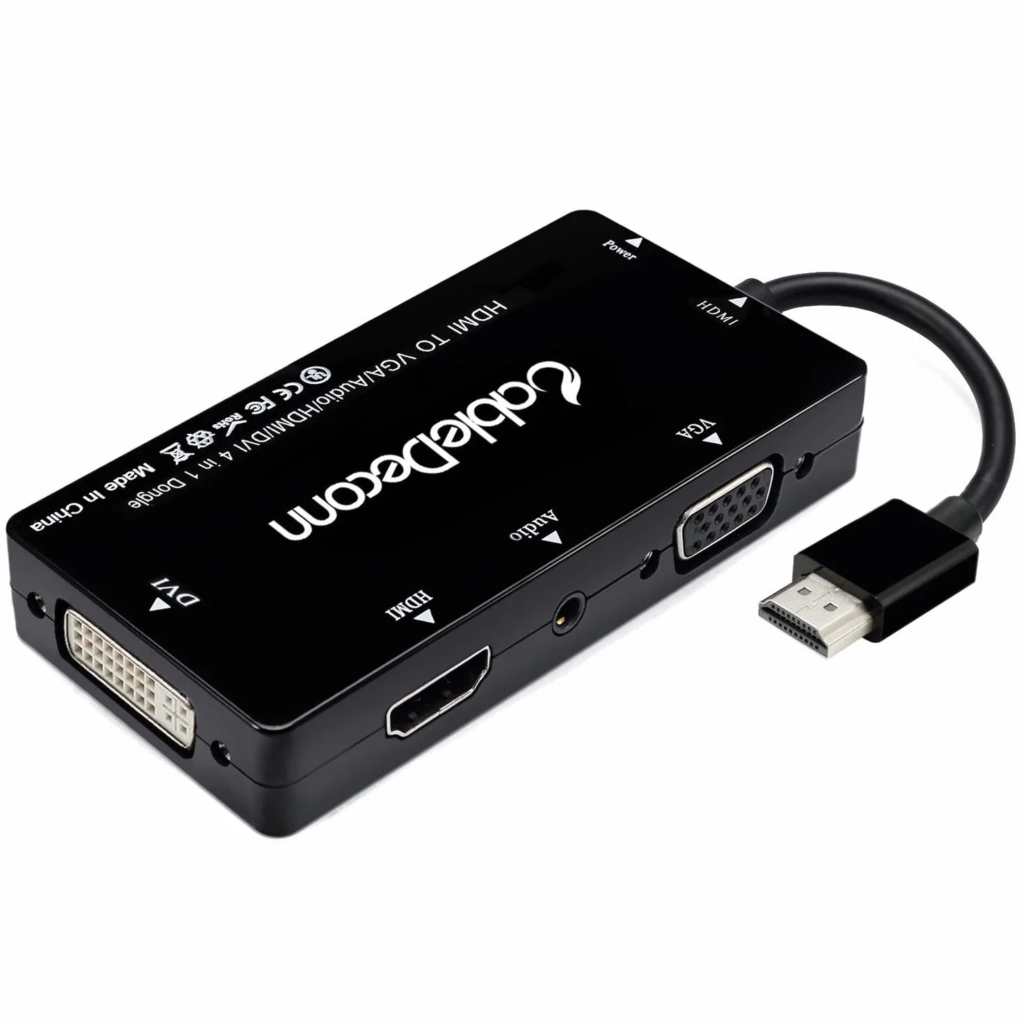 HDMI a VGA DVI HDMI con cavo adattatore da 3,5 mm micro USB per convertitore convertitore HDMI Computer laptop ecc Collegamento simultaneo