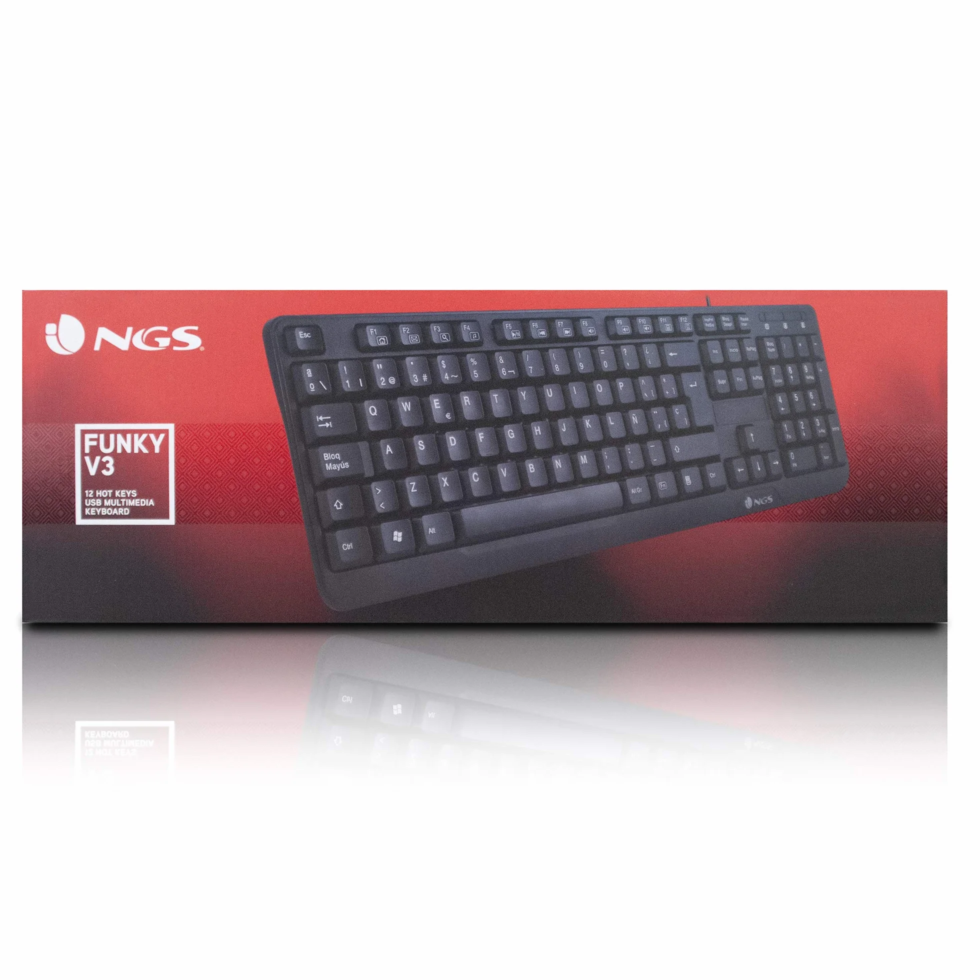 Tastiera USB QWERTY Portoghese 12 Tasti Multimediali Cavo 140cm Plug&Play