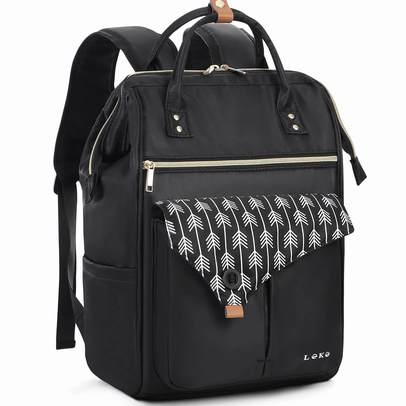 Lekesky Laptop Rucksack Bag for Women 15.6 Inch Computer Backpack School Bag for Travel Business College Women Men- Dark Grey