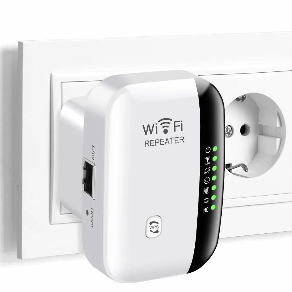 Flintronic Ripetitore WiFi Potente, 2025 Più Recente WLAN Ripetitore WiFi Extender, Amplificatore di Segnale Wifi, Amplificatore Internet con Porta Ethernet, Spina UE(Supporta router 2.4G)
