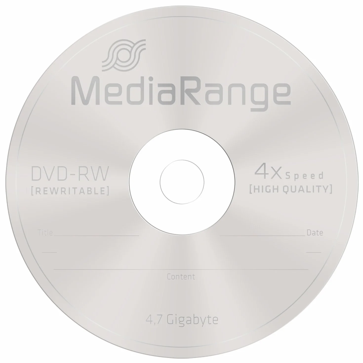 MediaRange MR450 Confezione Dvd-RW, Argento