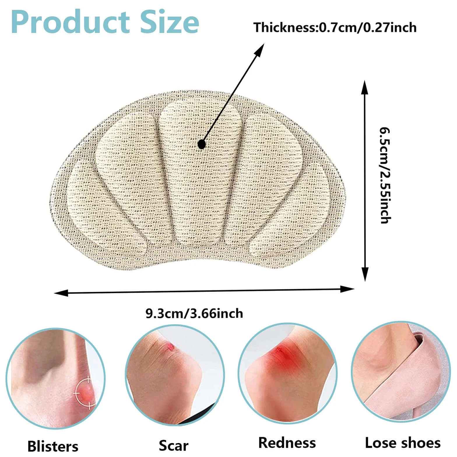 Pad Heel cuscinetti per tallone 4 paia autoadesivi cura piedi