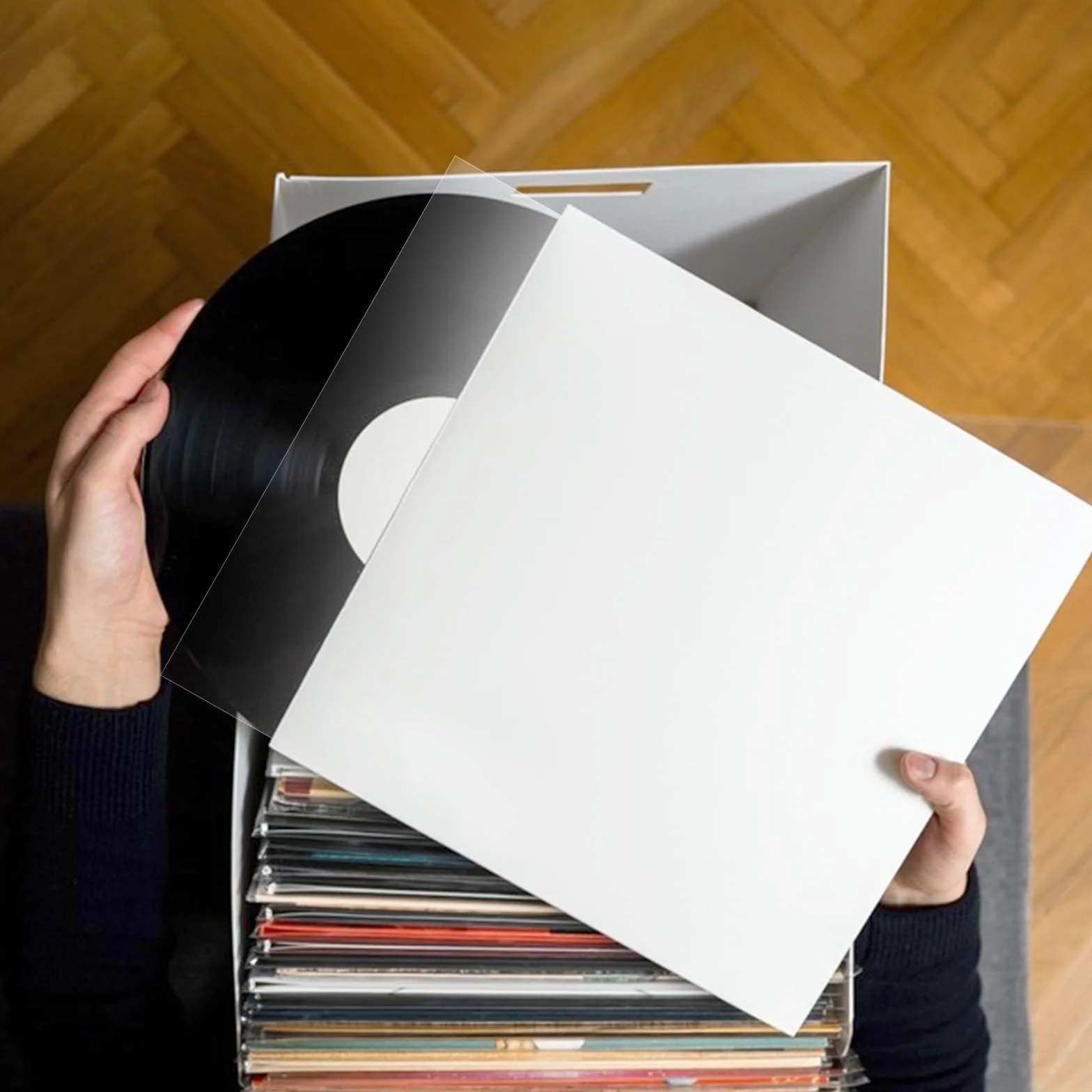 DGN 100 Pezzi 7 Pollici Buste Vinili Esterne, 19 x 19 cm Plastica Buste per Vinili, Dischi Vinile 45 Giri, Molto Trasparenti, Robuste e Antistatiche, Protezione Ottimale pour Singoli 7"" LP Dischi