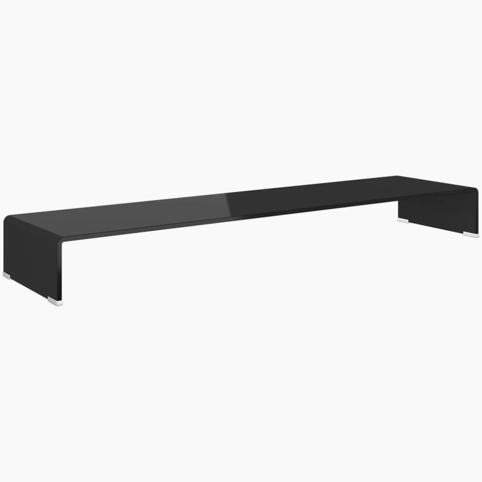 Homgoday Supporto per Monitor, Supporto TV/Rialzo Monitor in Vetro Nero 120x30x13 cm, Mobile Porta TV, Organizer da Scrivania per Ufficio e Casa, Supporto TV per Computer,Laptop PC iMac
