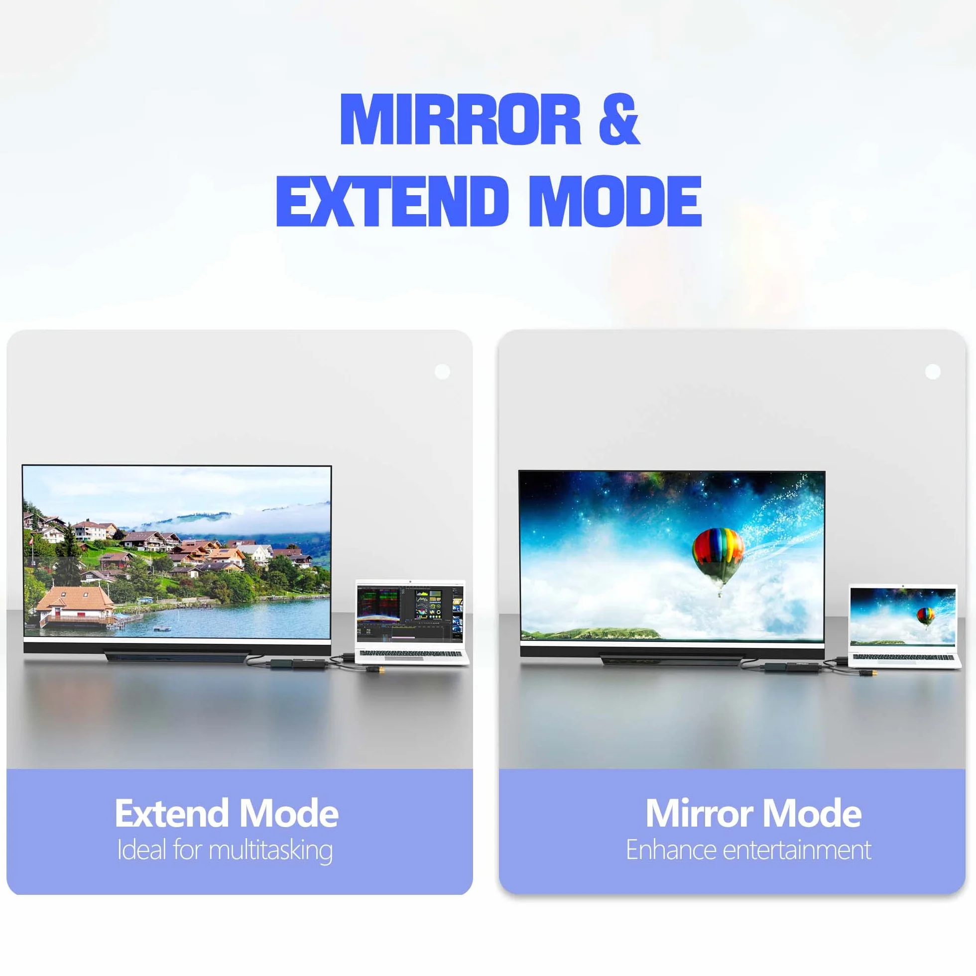fairikabe Adattatore VGA a HDMI con audio, (sorgente di uscita VGA del PC a TV/monitor con display di ingresso HDMI), convertitore vga maschio a hdmi femmina per monitor, 1080p