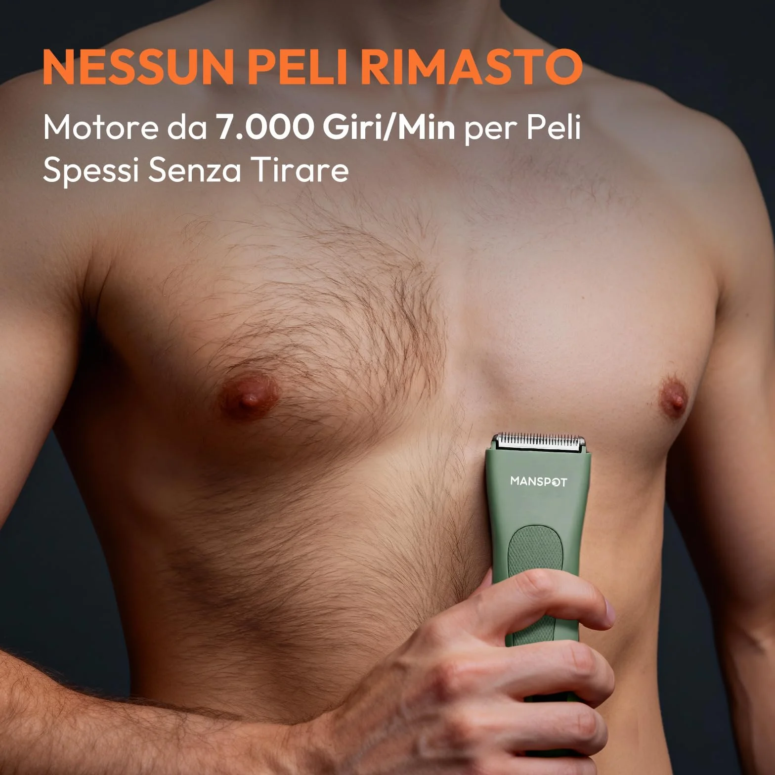 MANSPOT Rasoio Elettrico Corpo Uomo Impermeabile IPX9 Depilatore Uomo