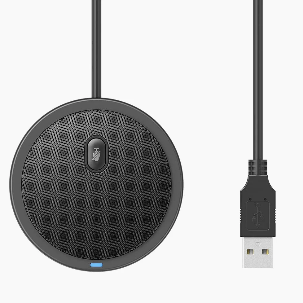 microfono USB Omni-direzionale Condensatore Microfono Microfono for la riunione Conferenza aziendale Computer Laptop Voice Direct Pickup Microfono (Color : Black)