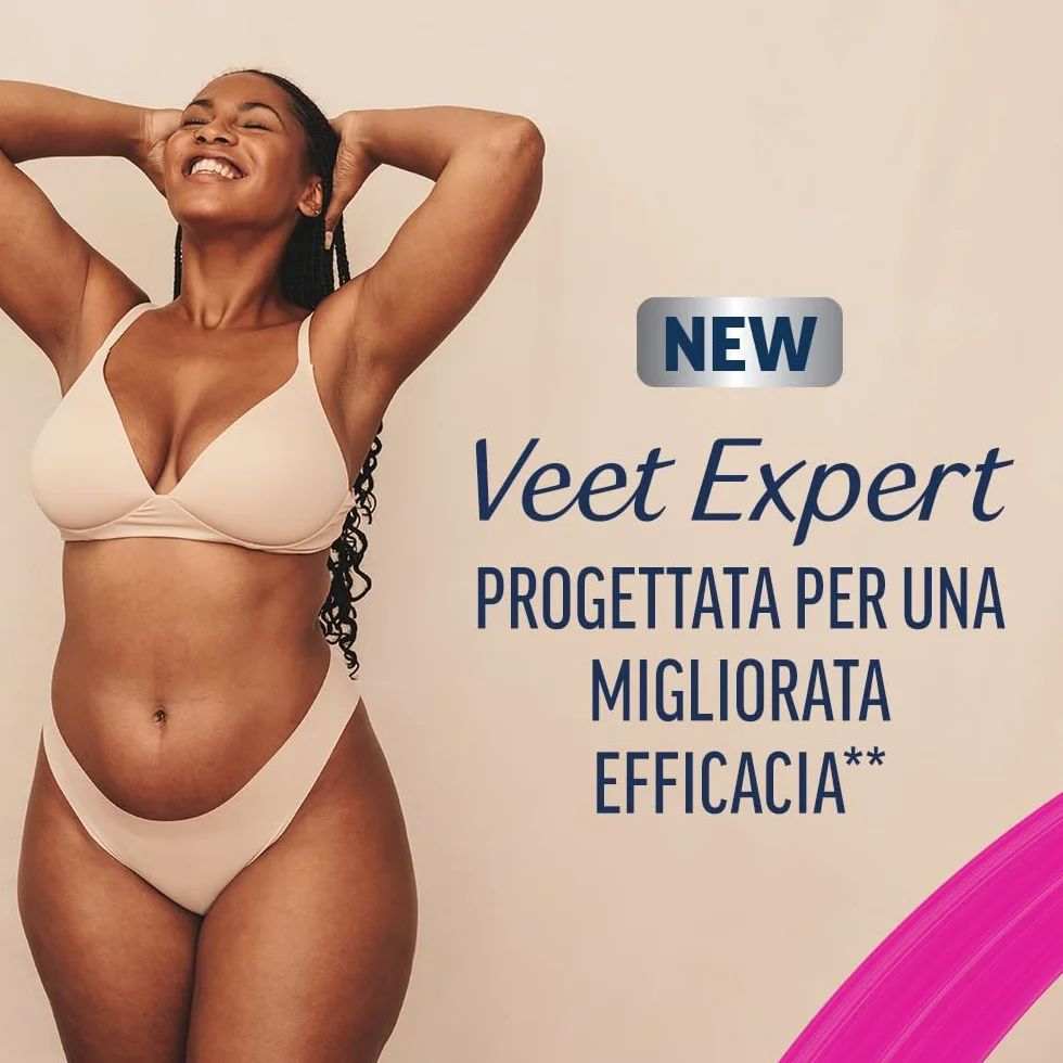 Veet Expert Strisce Depilatorie Ascelle e Zona Bikini, Ceretta Pelli Sensibili con Olio di Mandorla, 3x16 Strisce + 9 Salviette