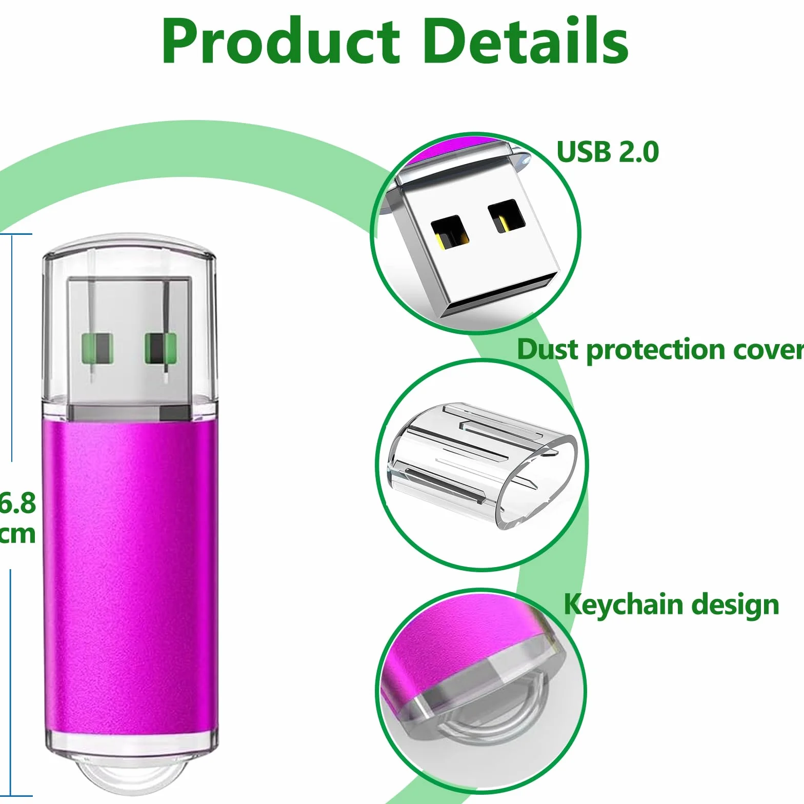 WISEORANGE 16GB Chiavetta USB 2.0 3 Pezzi Pen Drive Metallo con Luce LED