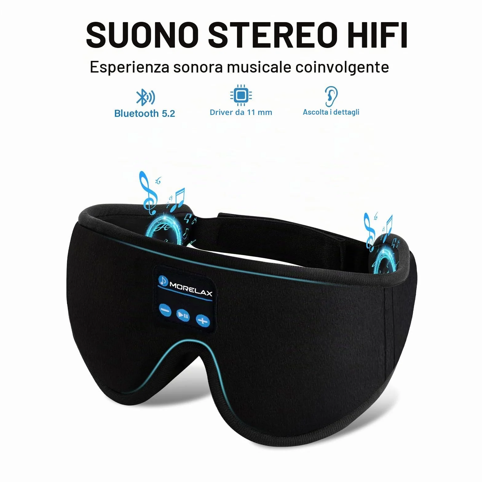 Mascherina per dormire 3D con cuffie Bluetooth senza fili, regalo per donne