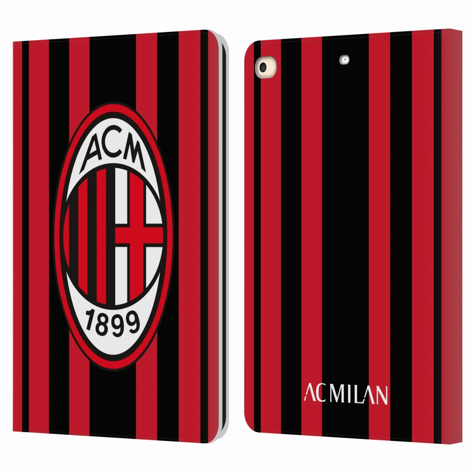 Head Case Designs Licenza Ufficiale AC Milan Home 2021/22 Kit Crest Custodia Portafoglio in Pelle Compatibile con Apple iPad 9.7 2017/2018